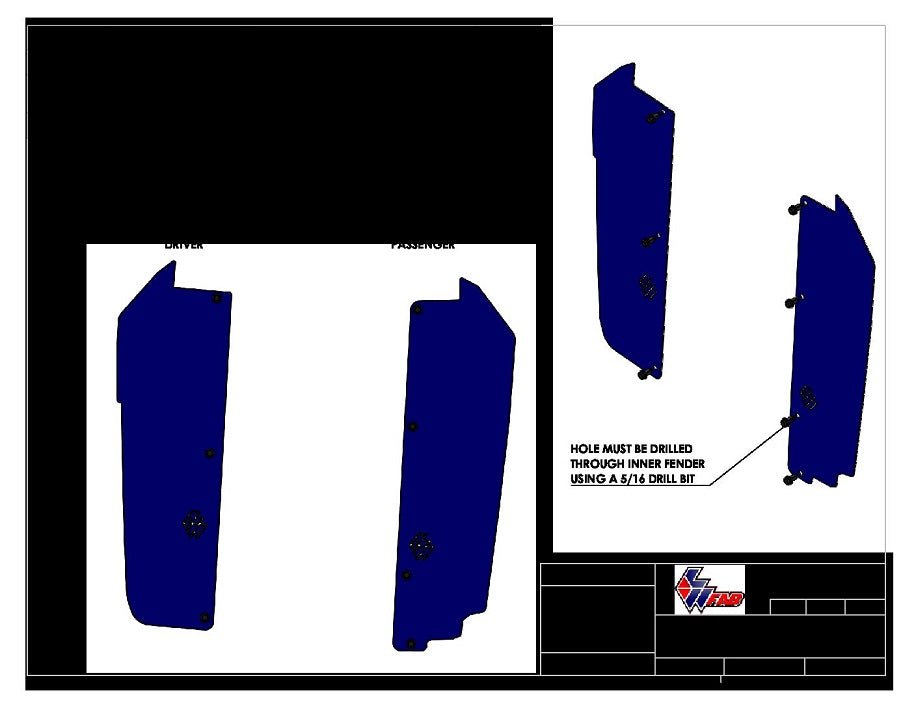 L&W Fab Inner Fender Mud Guard for RZR PRO R