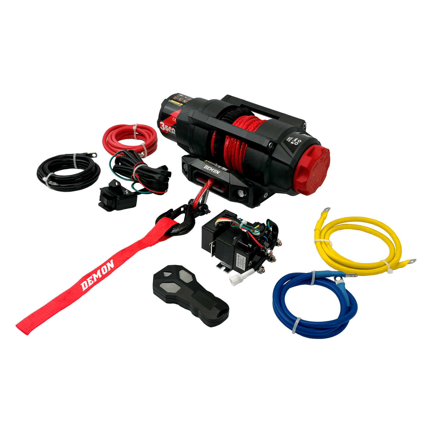 Demon Powersports Heavy Duty 3500Lb Synthetic Rope Winch w/Wireless Remote
