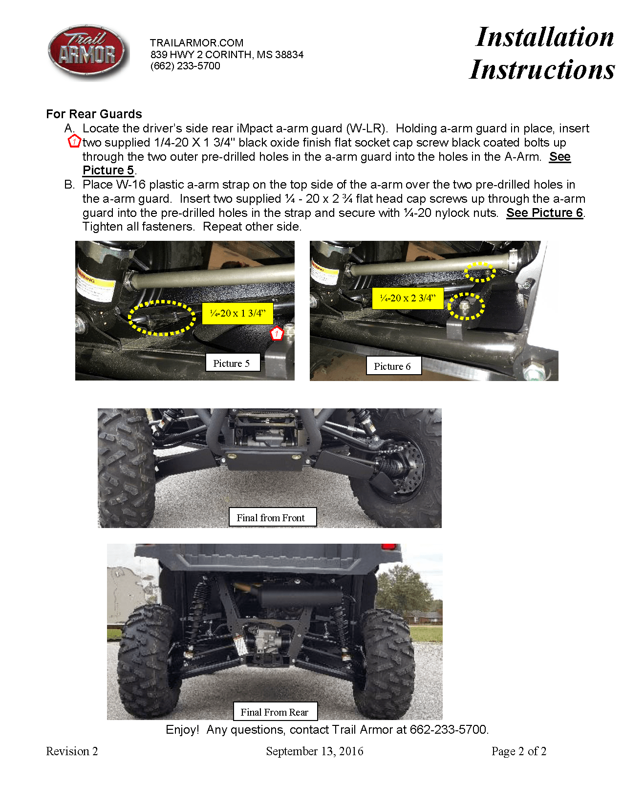 Trail Armor iMpact A-Arm CV Front and Rear Boot Guards for 2016-17 Yamaha Wolverine