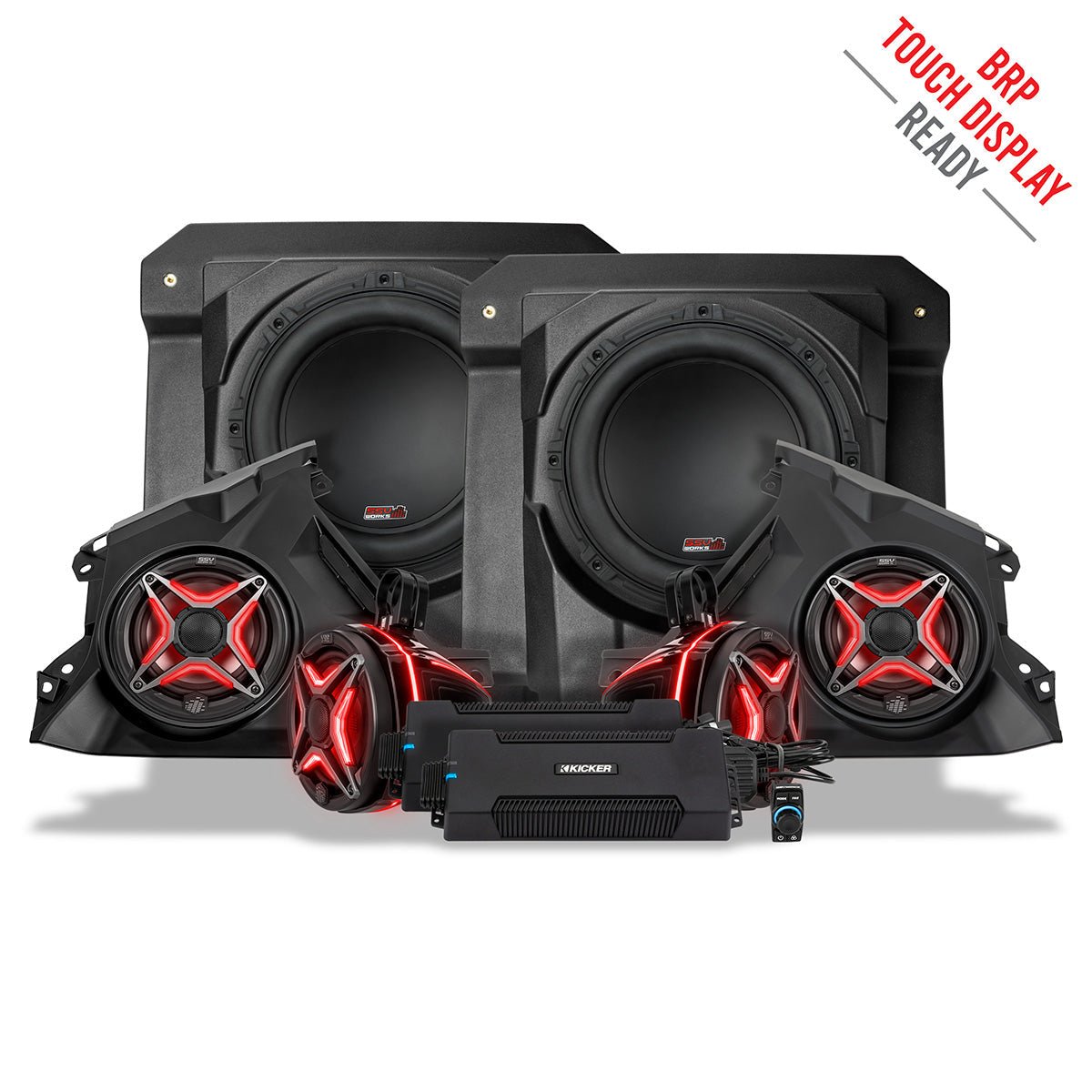 2024 Can-Am® Maverick R, Phase-5 V-Spec 1650watt 6-Speaker System