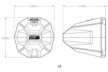 Universal 8in Cage-Mount Speaker-Pods