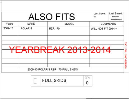 Trail Armor Full Skids with Integrated Side Nerfs and Rear Swing Arm Skid for 2009-21 Polaris RZR 170