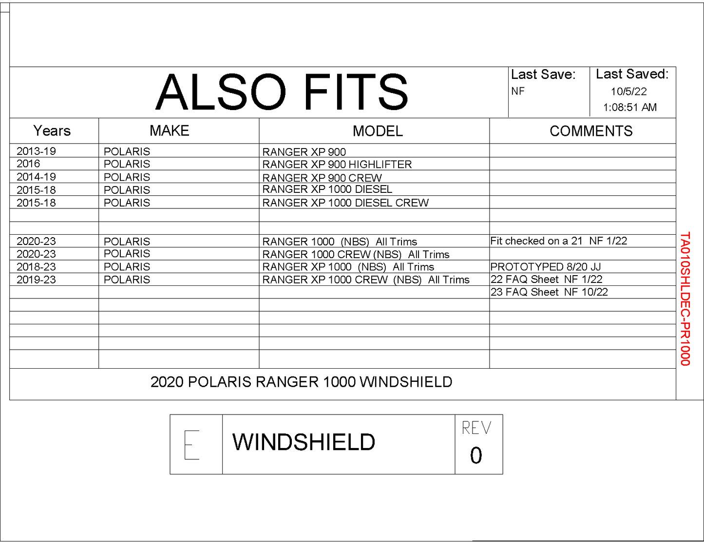 Trail Armor Windshield for 2013-23 Polaris Ranger 900 / 1000