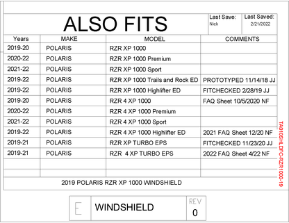 Trail Armor CoolFlo Windshield for 2019-22 Polaris RZR XP 1000 / XP Turbo