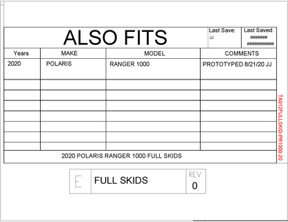 Trail Armor Full Skids Plate for 2020 Polaris Ranger 1000