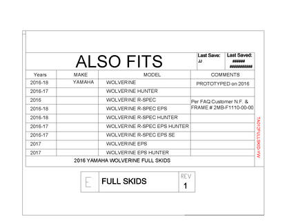 Trail Armor Full Skids w/ Slider Nerfs for Yamaha Wolverine / R-Spec