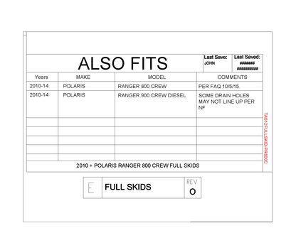 Trail Armor Full Skids for 2010-14 Polaris Ranger 800 Crew