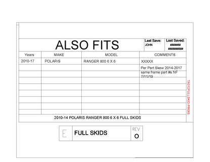 Trail Armor Full Skids for 2010-17 Polaris Ranger 800