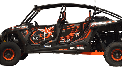 Blingstar Black Suicide Doors for Polaris RZR XP 1000 4 / Turbo 4 / Turbo S 4