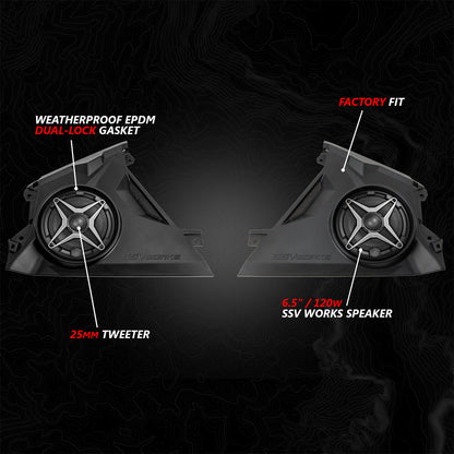 2024 Can-Am® Maverick R Front-Dash 6.5" Speaker-Panels