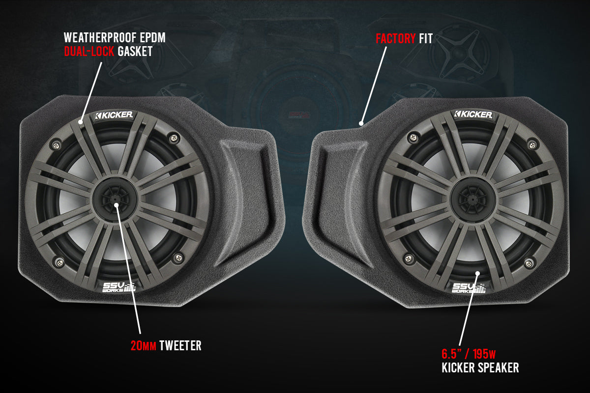 2018-2022 Polaris Ranger XP1000 6.5" Front Speaker-Pods