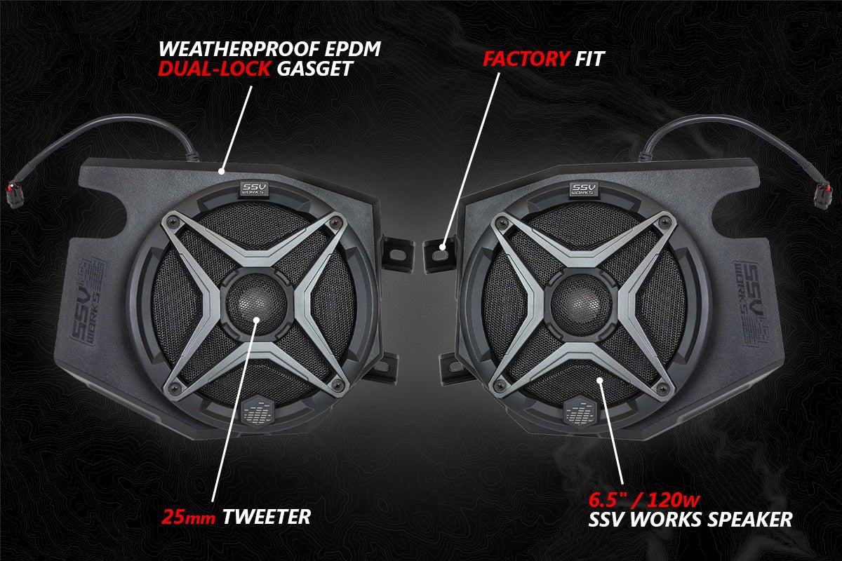 2014-2023 Polaris RZR A-Spec SSV Works 5-Speaker Plug-&-Play Kit with JVC