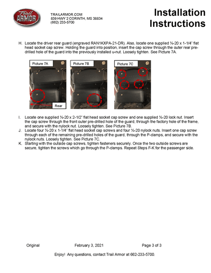 Trail Armor A-Arm Guards for 2021-23 Polaris Ranger / XP 1000 Crew