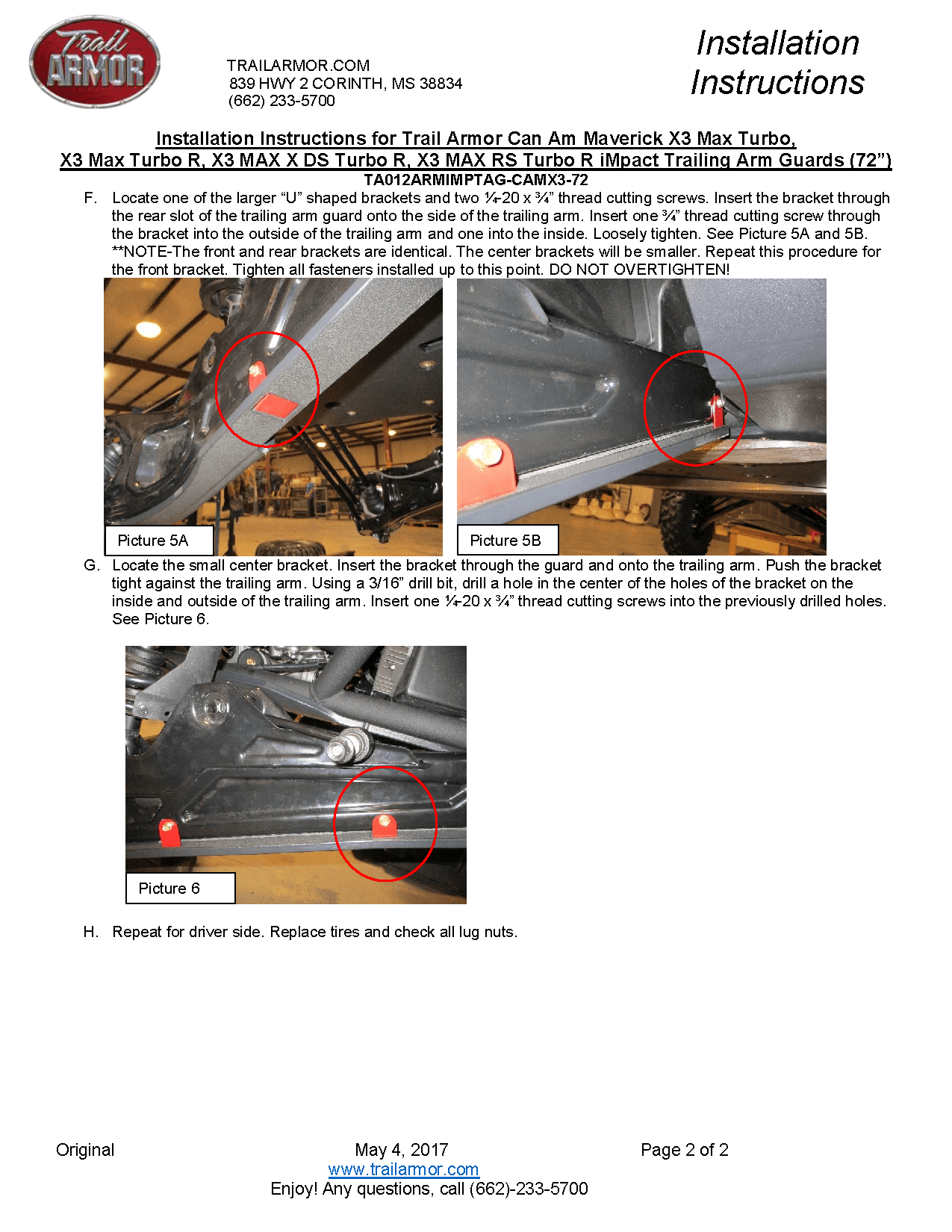Trail Armor Trailing Arm Guards for 2018+ Can-Am Maverick X3 72"