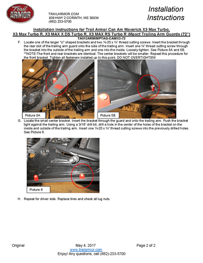 Trail Armor Trailing Arm Guards for 2018+ Can-Am Maverick X3 72"
