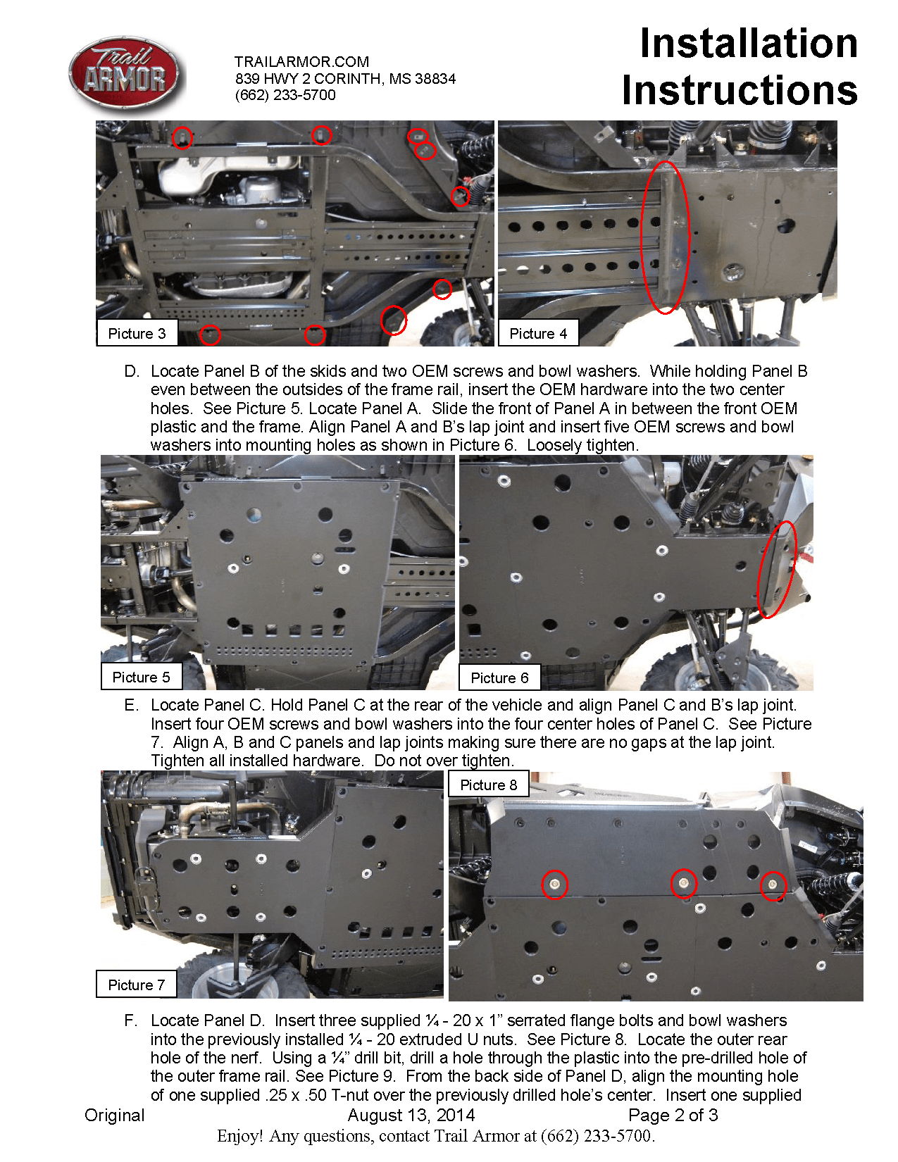 Trail Armor Skid Plates for 2011-14 Can-Am Commander 800 /DPS /XT/ 1000