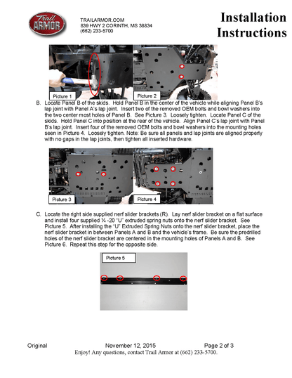 Trail Armor Skid Plates for 2015-20 Can-Am Commander 800/ DPS/ XT /1000