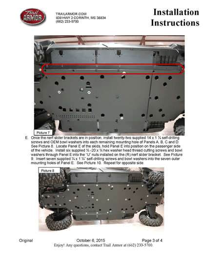 Trail Armor Skid Plates for 2014-20 Can-Am Commander Max / XT