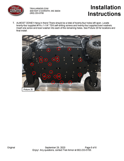 Trail Armor Full Skids for 2020-22 Can-Am Maverick Sport Max DPS