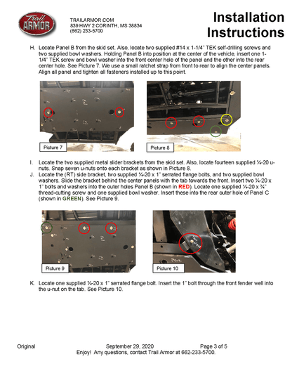 Trail Armor Skid Platefor 2020+ Can-Am Maverick / Commander