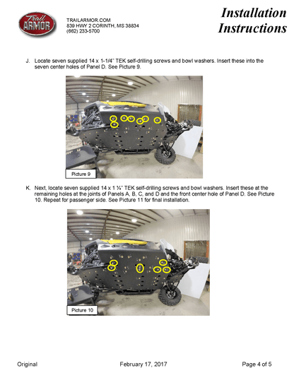 Trail Armor Full Skid Plate With Nerf Sliders for 2017+ Can-Am Maverick X3