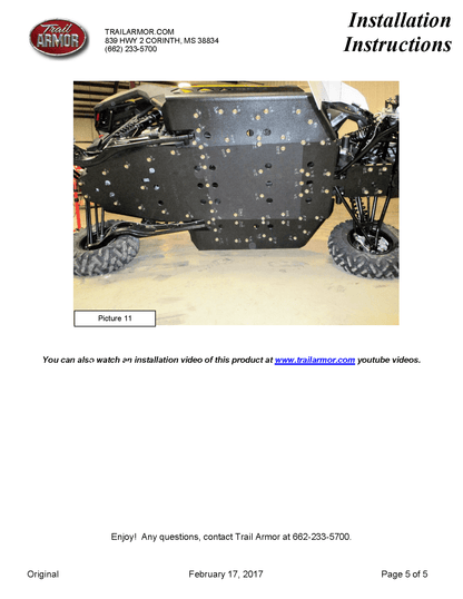 Trail Armor Full Skid Plate With Nerf Sliders for 2017+ Can-Am Maverick X3