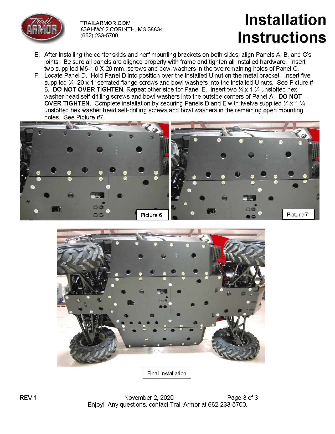 Trail Armor Full Skids Honda for 2014- 21 Pioneer 700