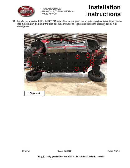 Trail Armor Full Skid Plate for Honda Talon 1000X-4