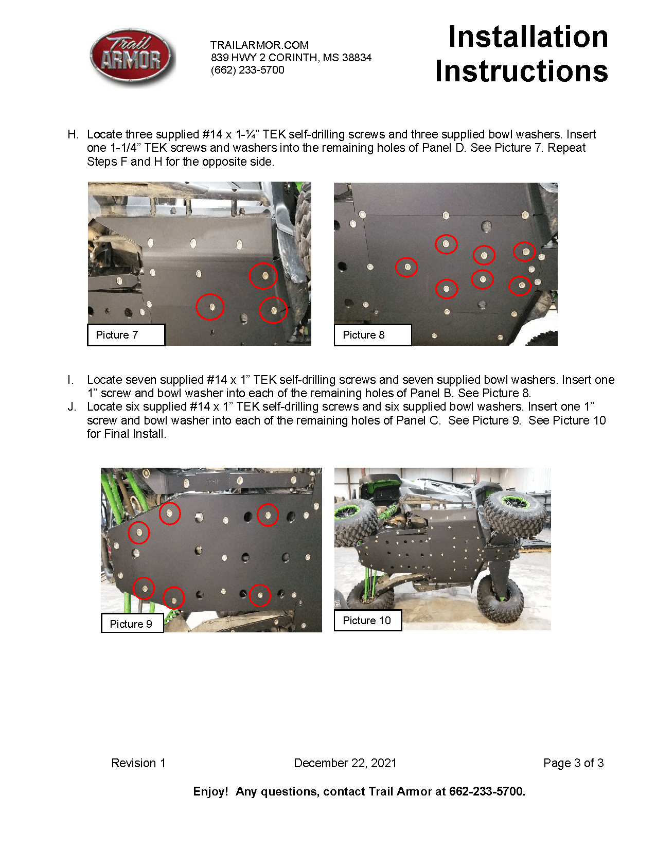 Trail Armor Full Skid Plate for Kawasaki KRX 1000