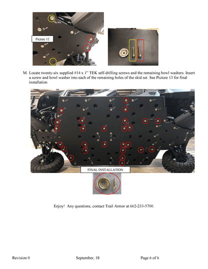 Trail Armor Skid Plates for 2019-20 Polaris Ranger 1000 Crew / XP 1000 Crew