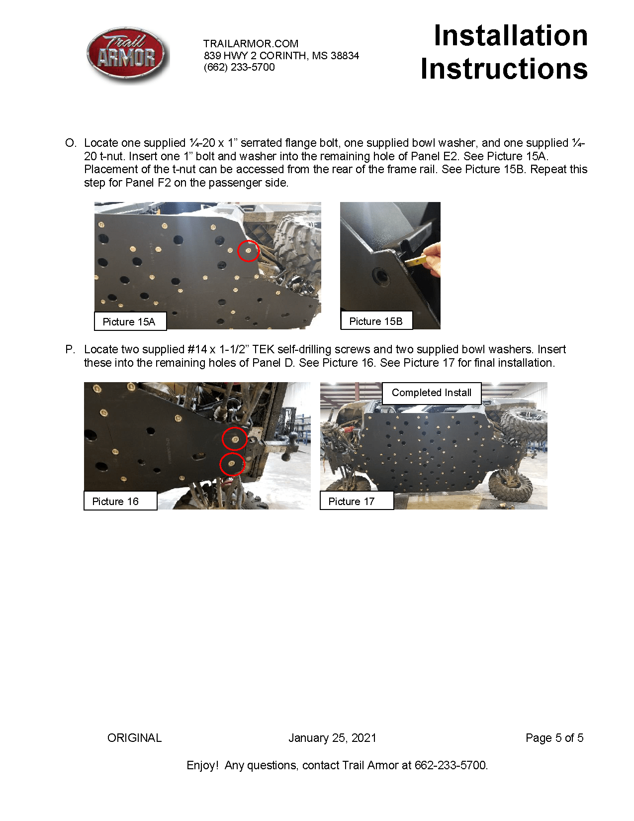 Trail Armor Skid Plates for 2021 Polaris Ranger / XP 1000 Crew
