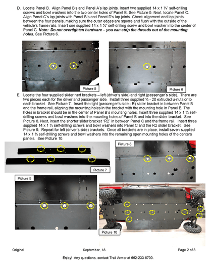 Trail Armor Full Skids with Integrated Sliders for 2014-21 Yamaha Viking VI Model