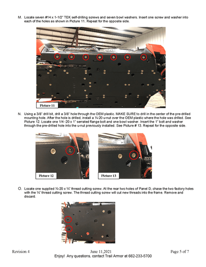 Trail Armor Skid Plate for 2014+ RZR XP 1000 4 / Turbo 4 / Turbo S 4