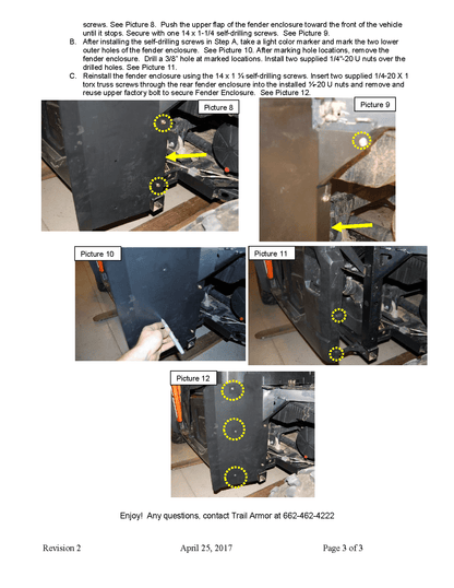 Trail Armor Underbed Mud Shield with Fender Extensions for 2013-19 Ranger XP / Crew XP / Full size Ranger XP