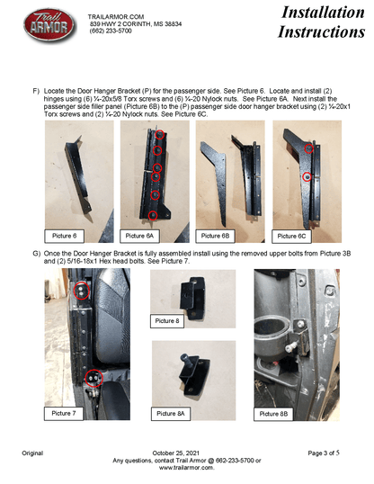 Trail Armor Half Doors for 2020-23 Ranger XP 1000