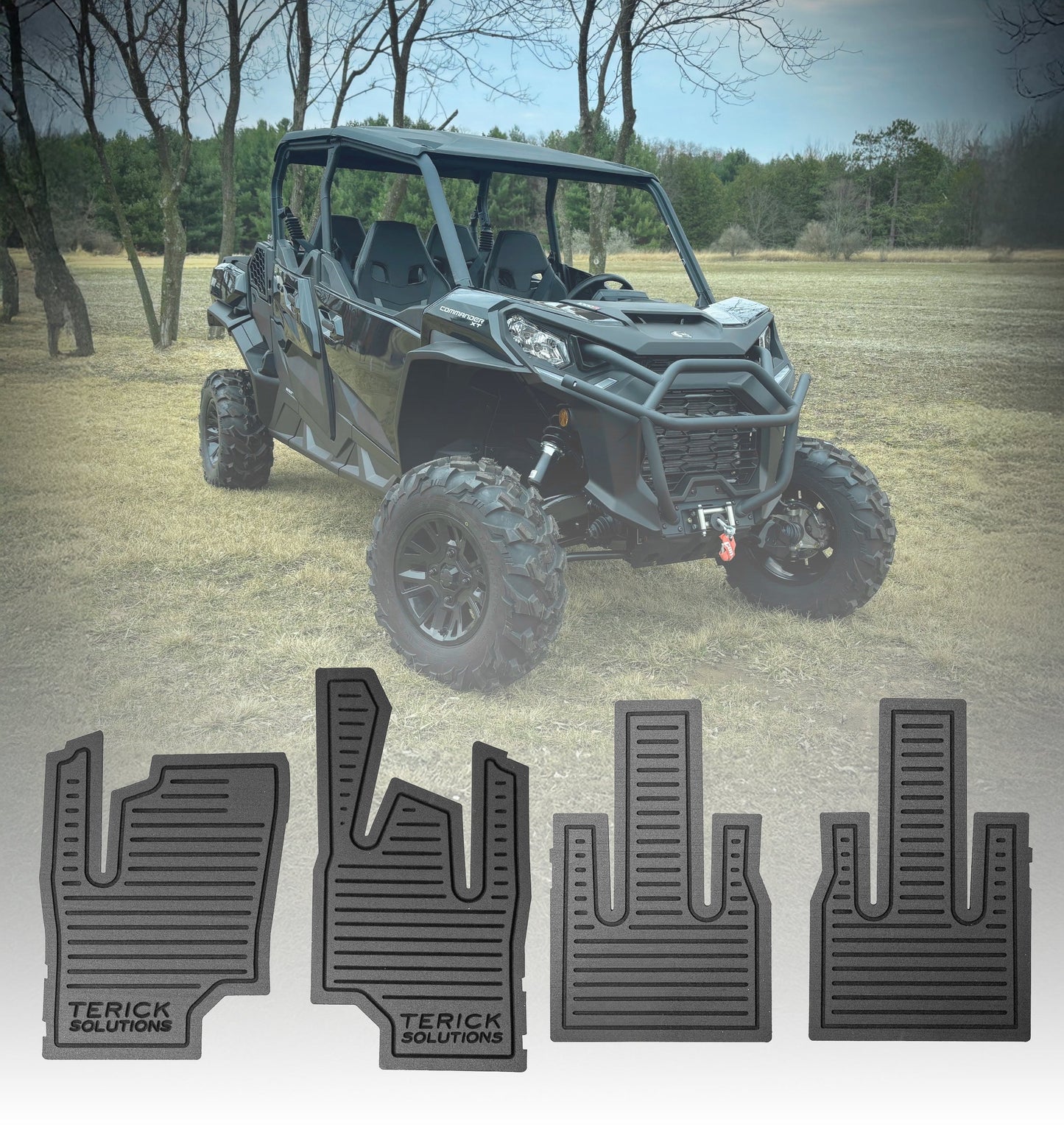 Can-Am Commander / Maverick Gen 2 Rubber Floor Mats
