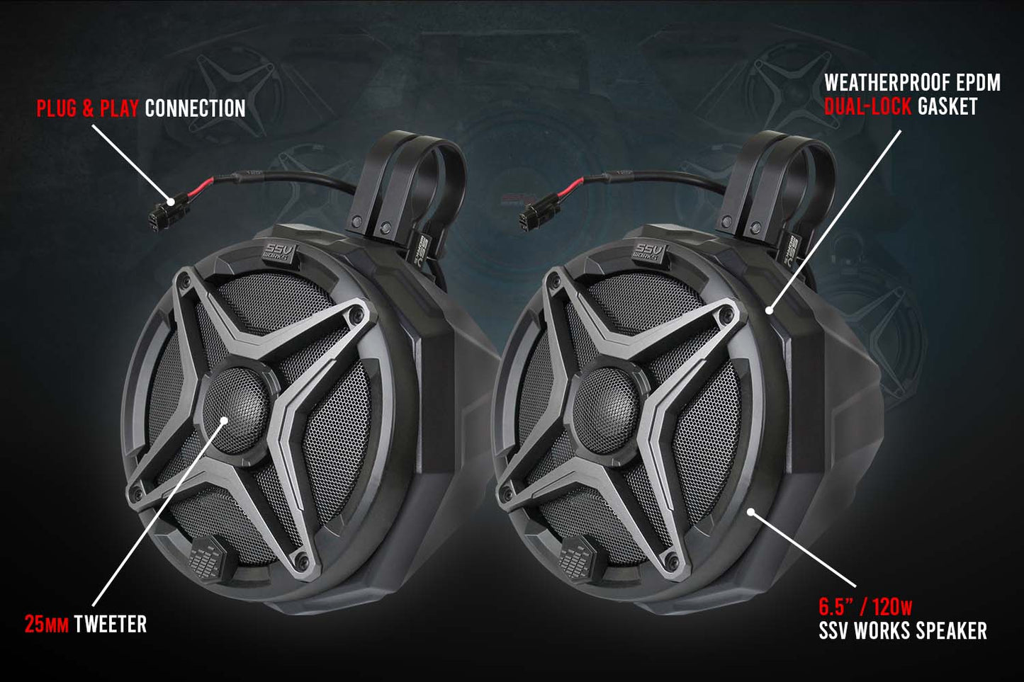 2018-2023 Polaris Ranger XP1000 5-Speaker SSV Audio System for Ride Command