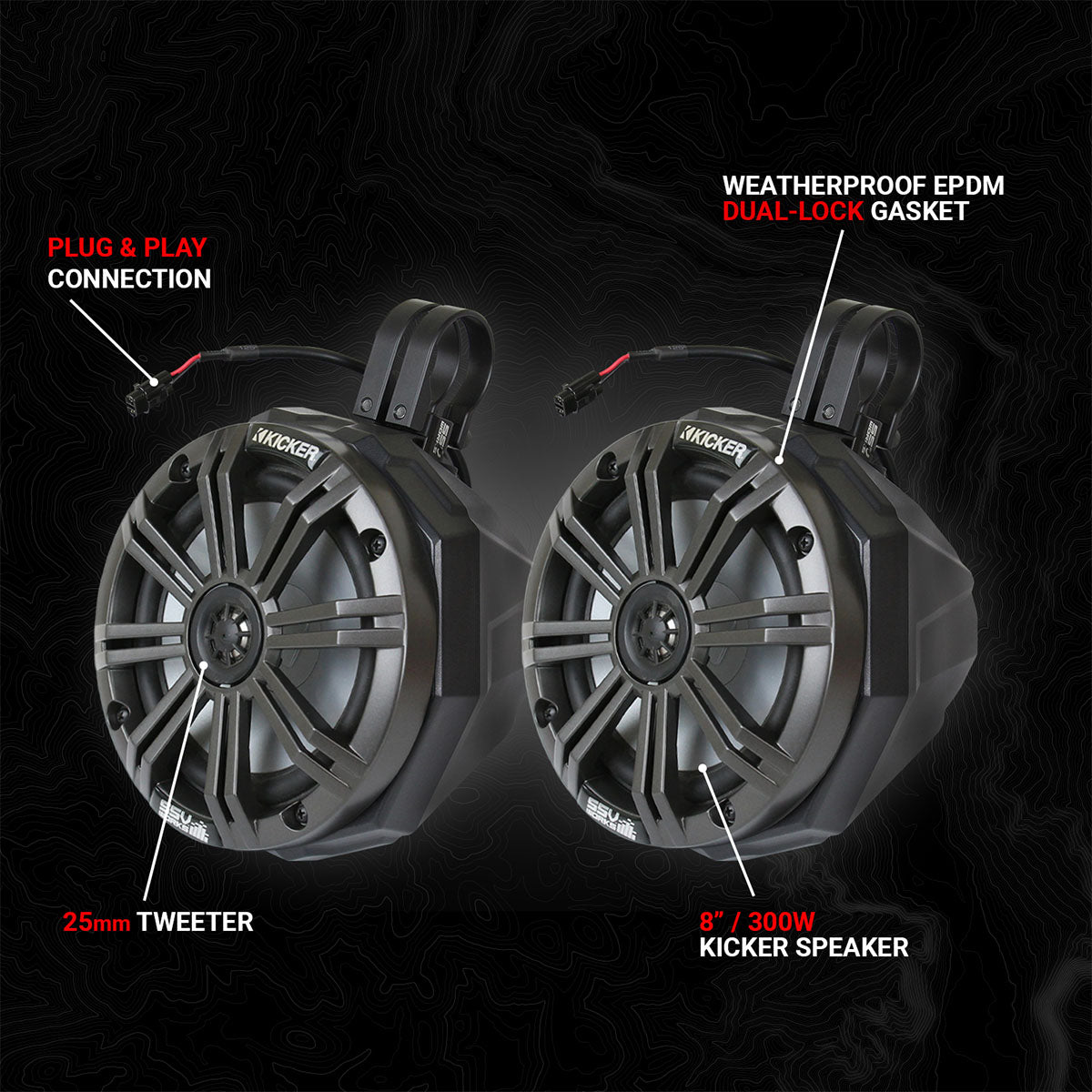 Universal 8in Cage-Mount Speaker-Pods