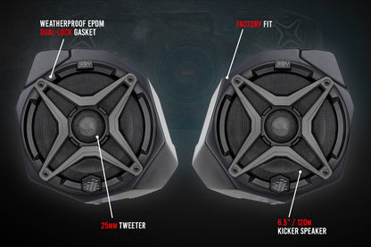 2017-2022 CanAm X3 6.5" Front-Kick Speaker-Pods
