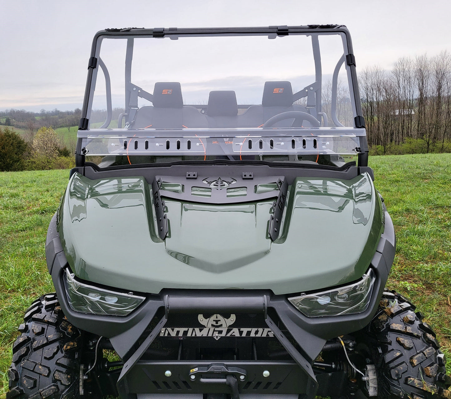 Intimidator GC1K 3-Seater - 2 Pc Windshield with Vent, Clamp, and Hard Coat Options