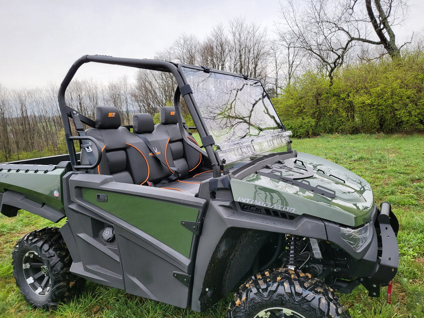Intimidator GC1K 3-Seater - 2 Pc Windshield with Vent, Clamp, and Hard Coat Options