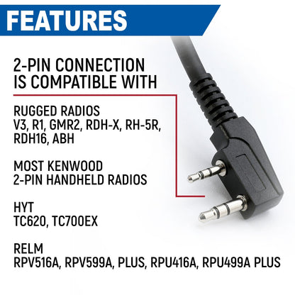 Rugged Radios BUNDLE - Rugged GMR2 PLUS GMRS and FRS Two Way Handheld Radio with Hand Mic