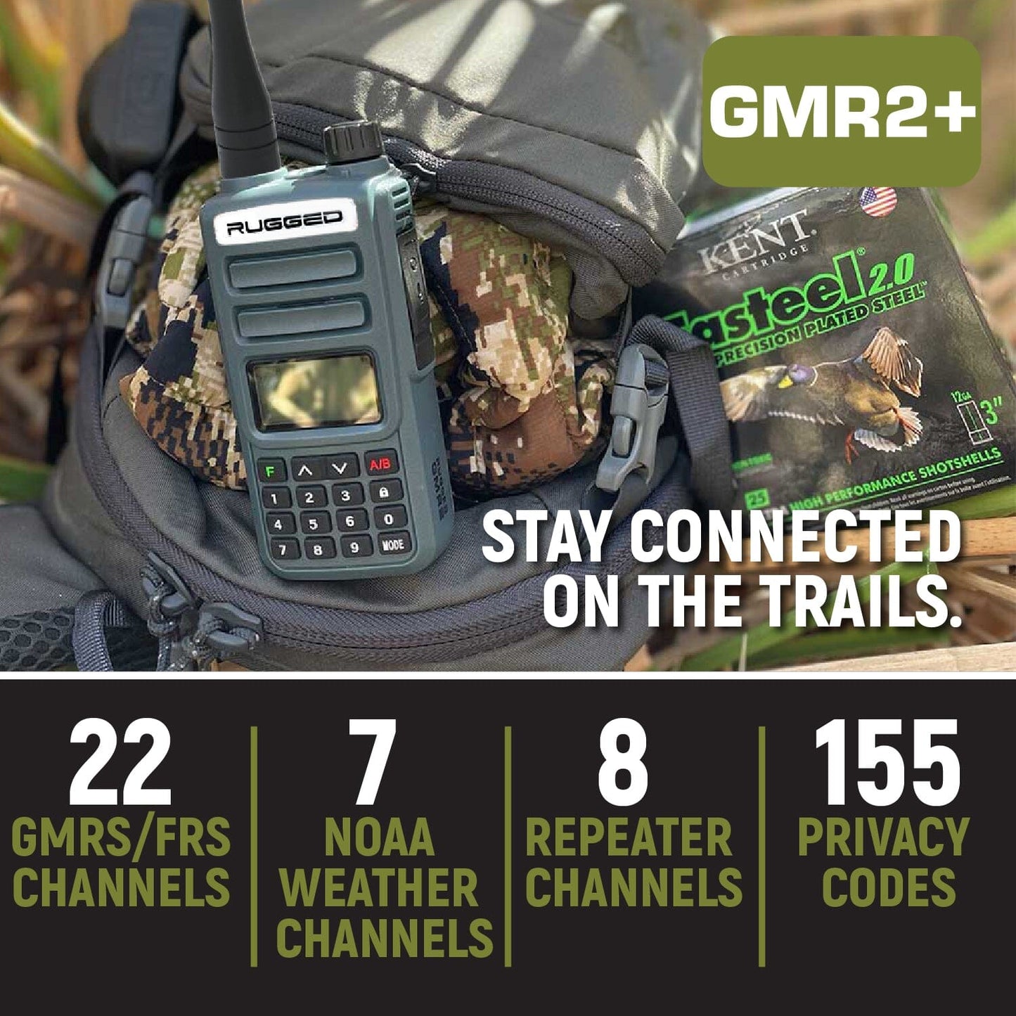 Rugged Radios BUNDLE - Rugged GMR2 PLUS GMRS and FRS Two Way Handheld Radio with Hand Mic