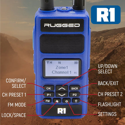 Rugged Radios Bundle - Rugged R1 Business Band Handheld Radio with Hand Mic