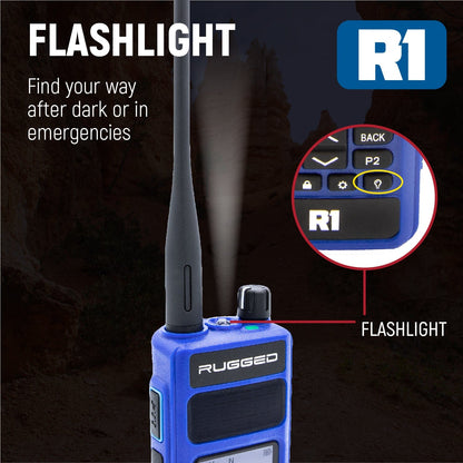 Rugged Radios Bundle - Rugged R1 Business Band Handheld Radio with Hand Mic
