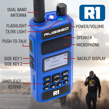 Rugged Radios Bundle - Rugged R1 Business Band Handheld Radio with Hand Mic