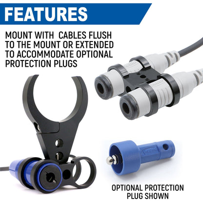 Rugged Radios Dual Headset or Helmet Jack - Bar Mount