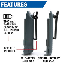Rugged Radios GMR2 and GMR2 PLUS Handheld Long-Lasting XL Battery with USB Charging Port