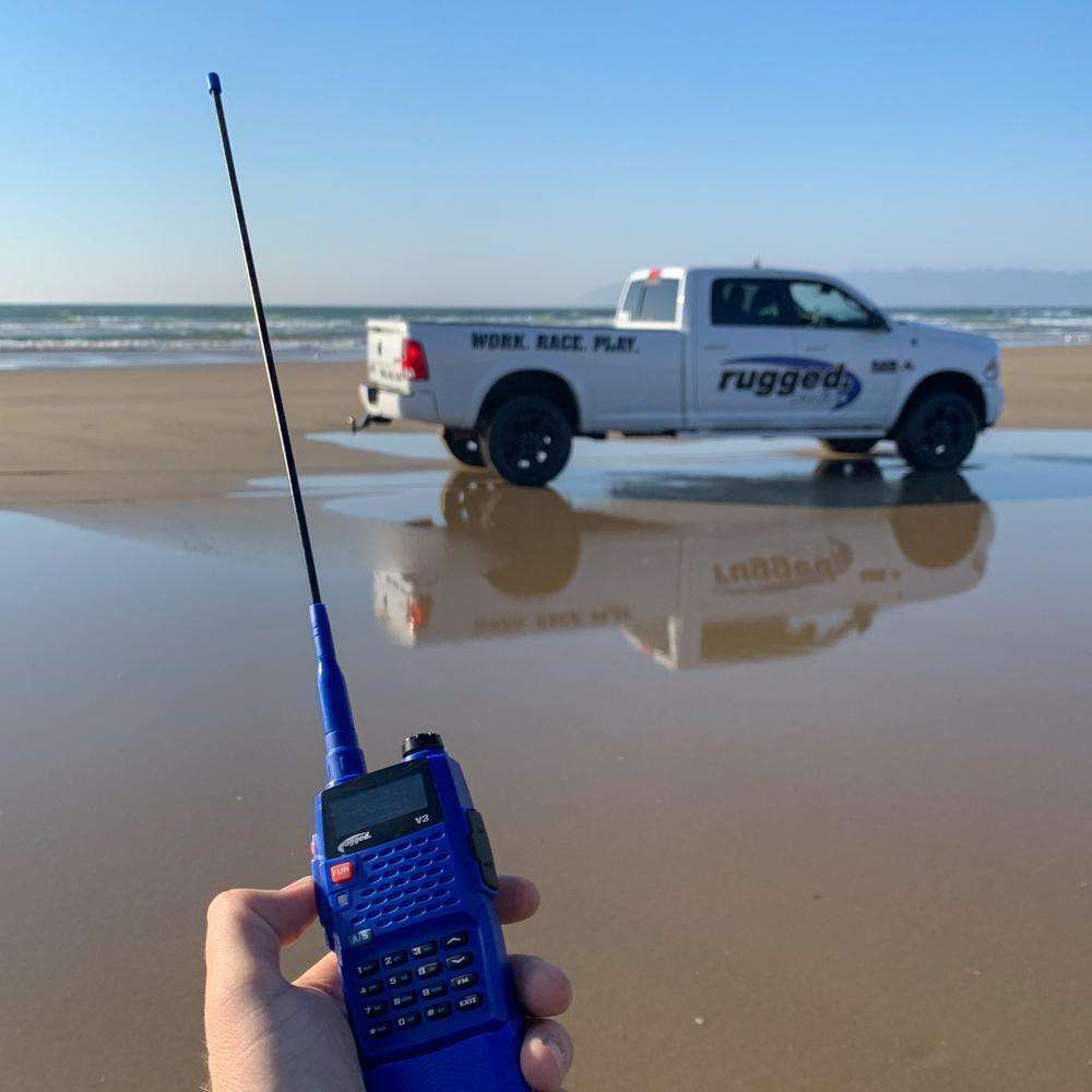 Rugged Radios GO FURTHER BUNDLE - for V3 and RH5R Handheld Radios - Long Range Antenna , XL Battery , and USB Charging Cable