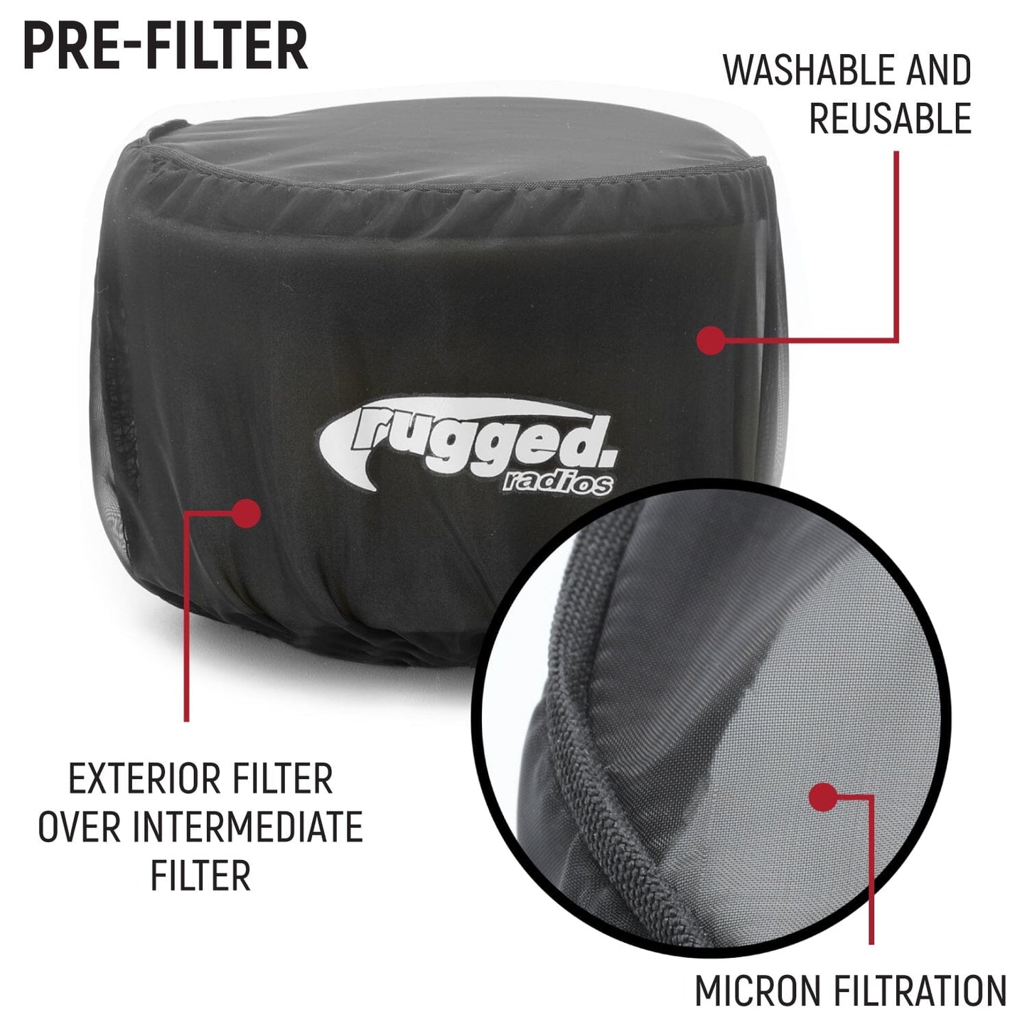 Rugged Radios HIGH PERFORMANCE Filter Kit for MAC Air Helmet Pumper